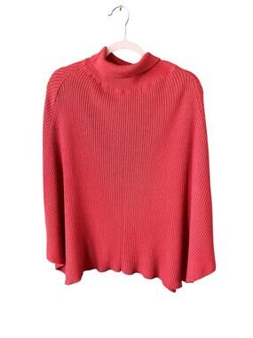 Ulla Johnson xo Barneys NY Size 00/0 Orange Cozy Poncho Cape Baby Alpaca Silk